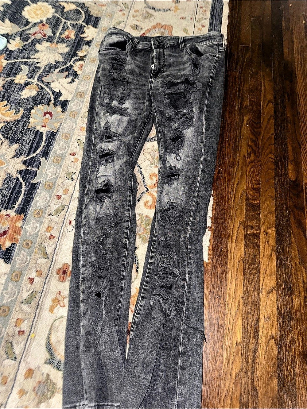 Nova men Distressed Skinny Jeans Waist 36 Black